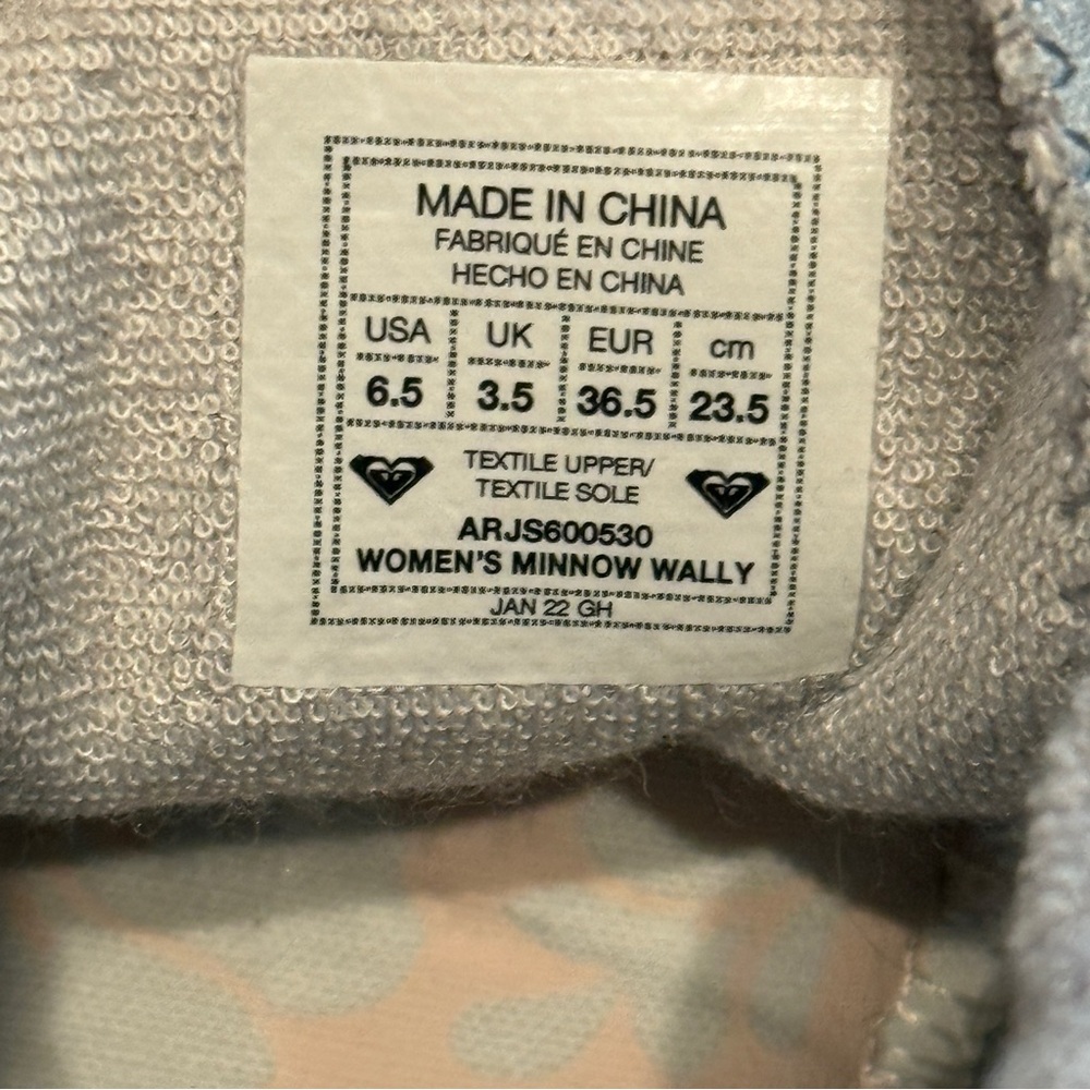 Roxy Women's Minnow Wally Mid Top Slip on Sneaker Shoe Gray Size 6.5 NWT - Picture 4 of 13